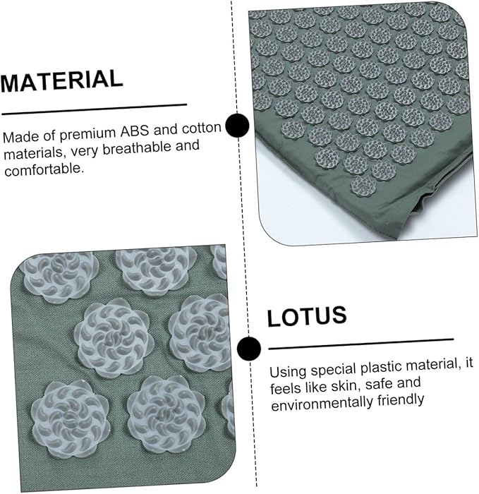 Acupressure Massage Mat and Practical Massage Pillow Set with Bag Washable Yoga Mat for Relief and Full Body Relaxation Grey – Suitable for Home Wellness and Muscle Therapy