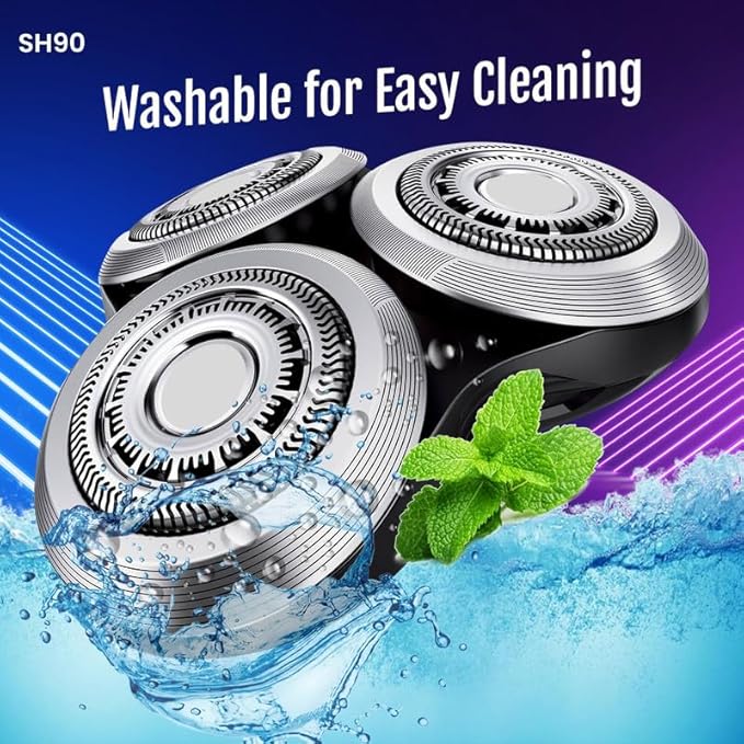 SH90 Replacement Rotary Heads Compatible with Philips Norelco Shavers Series 9000 S9000 Replacement Head Fits for S9531 S9721/84 S9511 S8950 S8980/12 S9311/21