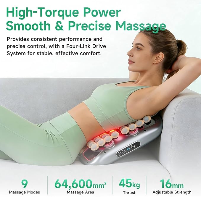 48-Head Deep Tissue Massage Gun Percussion Muscle Massager with 9 Modes &amp Adjustable Intensity Quiet Full-Body Relaxation for Back Shoulders Legs Feet Home Gym Office Use