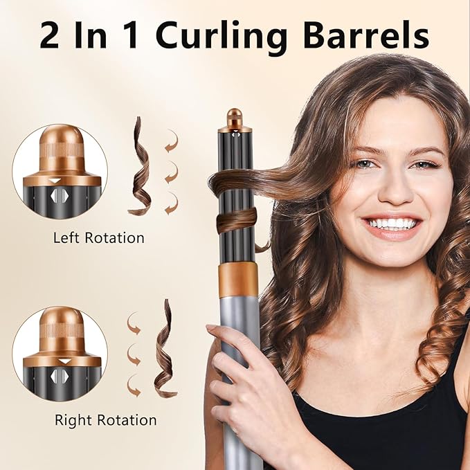 40mm/1.6inch Long Curling Barrels Attachments for Dyson Airwrap Styler Hair Curl Barrels Replacement PartsGold