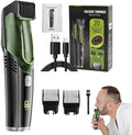 Vacuum Beard Trimmer for Men | IPX6 Waterproof Clipper Precision Beard Shaver Rechargeable Grooming Tool | 2 Adjustable Combs Portable Lightweight Design Quiet | Mustache Sideburns Facia