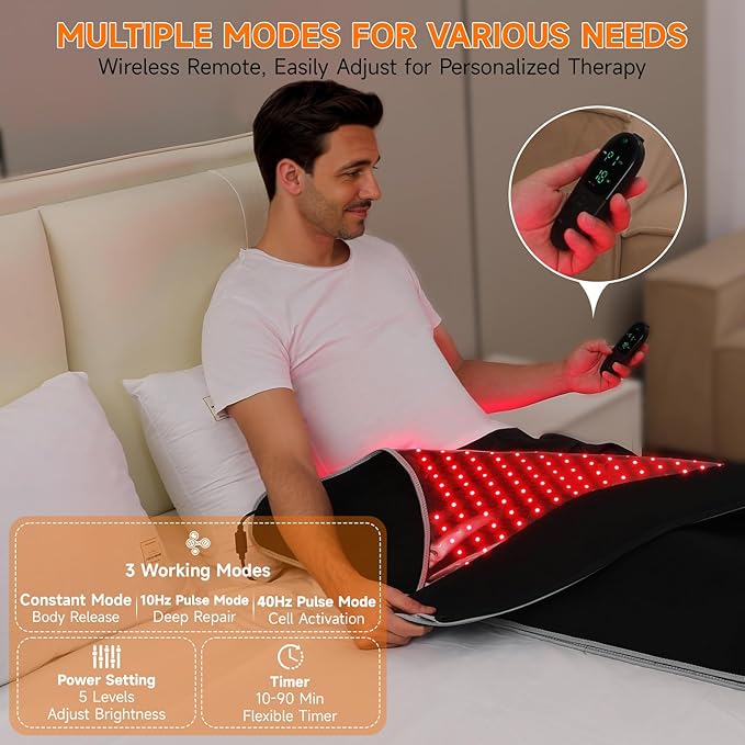 Red Light Therapy for Body 3300 LEDsRed Light Therapy Blanket Infrared Light Therapy Mat for Pain Relief Energy Sleep Recovery at Home