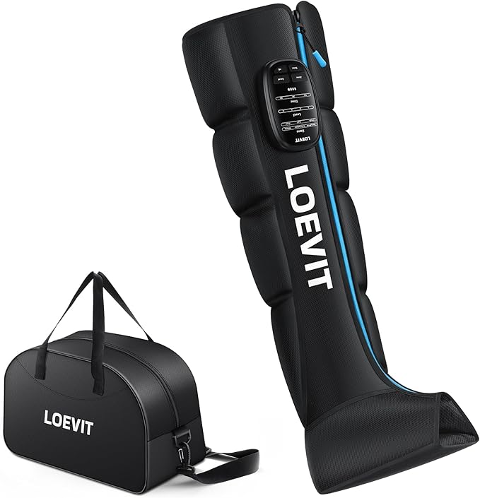 Cordless Air Compression Leg Massager for Pain Relief Full Leg Boots with Dynamic Pressure Enhances Circulation Reduces Muscle Pain Fast Recovery (Single)