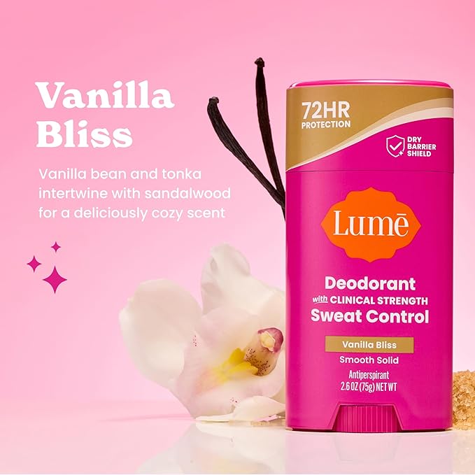 Lume Sweat Control Solid 2 Pack Vanilla Bliss NEW FORMULA AND PKGING