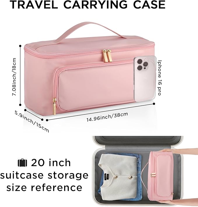 CHICECO Hair Tool Travel Bag for Shark FlexStyle Airwrap Hair Dryer and Styling Accessories Tools Storage Bag Waterproof Travel Carrying Case Hair Tool Organizer Gift for Women (Pink)