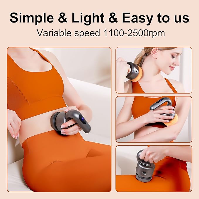 Massage Gun -Handheld Muscle Massager Tools Back and Neck Massager for Pain Relief Deep Tissue 5 Speeds &amp 3 Massage Heads - Gifts for Women Father Mother FriendsSisters