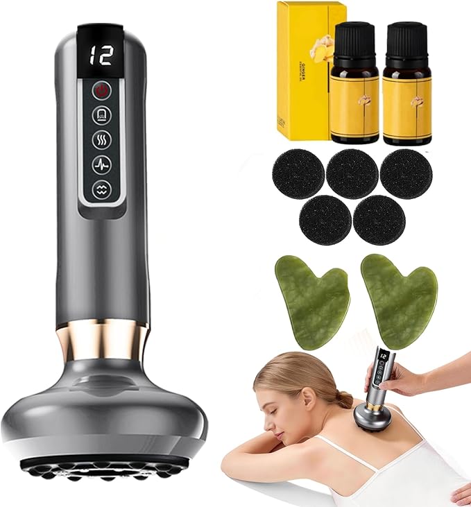 Electric Cupping Device Anti-Cellulite Massager | 12 Suction Modes Intelligent Handheld Cellulite Massage Tool | Body Contouring Fat Remover for Arms Legs Back At-Home SPA Use Jet-Black