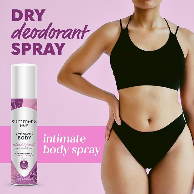 Summer's Eve Island Splash Daily Feminine Spray with Talc-Free Odor-Neutralizing and Moisture-Absorbing Formula 2 Oz Pack of 24