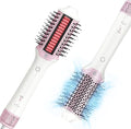 2-in-1 Blow Dryer Brush &amp Hair Straightener Ionic &amp Ceramic Thermal Brush with Adjustable Heat &amp Cool Shot 110000 RPM Motor High-Speed Motor for Frizz-Free Smooth &amp Voluminous Hair