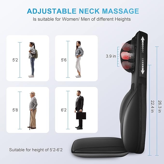 COMFIER Shiatsu Back Massager with Heat &amp Upgrade Foot Massager