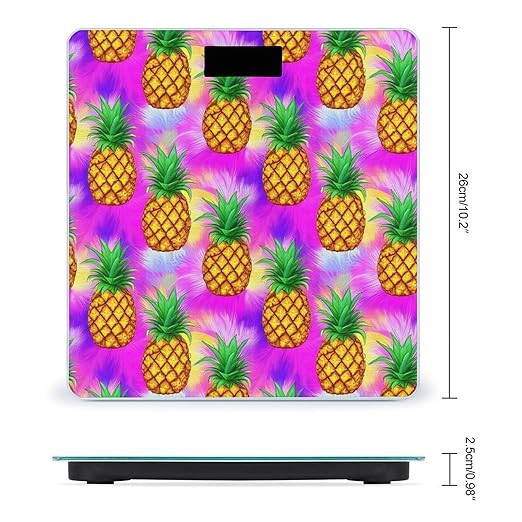 Men's Fashion Automatic Switch Digital Bathroom Weighing Scale Smart Scale Tropical Pineapples Palm Leaves