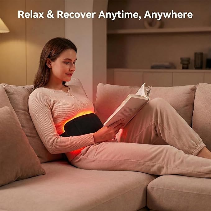 Nurabeam Red Light Therapy for Body | 3-in-1 Led Bead Nura Beam Red Light Therapy Belt with Elastic Strap | 10*5 660nm&amp850nm Home Red Light Therapy for Body Back Waist Shoulder Knee Joint (Black