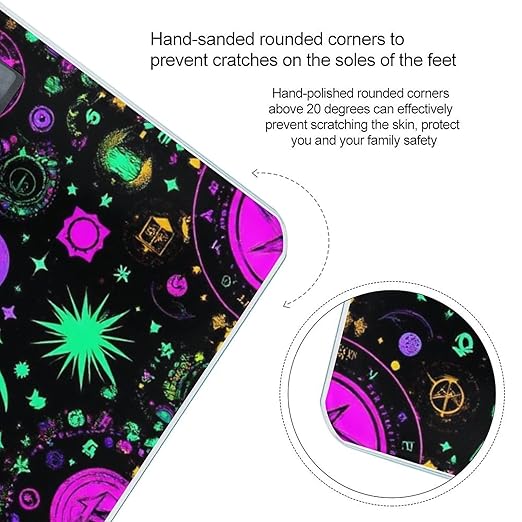 Women's Fashion Automatic Switch Digital Bathroom Weighing Scale Smart Scale Gothic Trippy Purple Sun Moon Magic Alchemical Cosmic Witch Witchy
