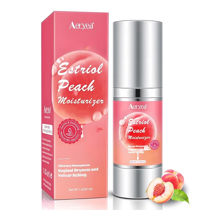 Estriol Peach Cream for Women's - Menopausal Hormone Balance Natural Bioidentical Estrogen Silky Cream for Relief Menopausal Vaginal Dryness &amp Vulva Itch 1 fl. oz(2 Month Supply)
