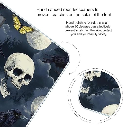 Men's Fashion Automatic Switch Digital Bathroom Weighing Scale Smart Scale Halloween Full Moon Raven Goth Skulls