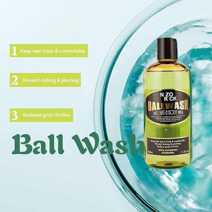 Ball Deodorant for Men Mens Ball Wash Kit Natural &amp Organic Ball Wash Lotion+Ball Deodorant Spray+Anti-Chafing Nut Balm Cream to Stay Fresh Dry &amp Moisturized All Day