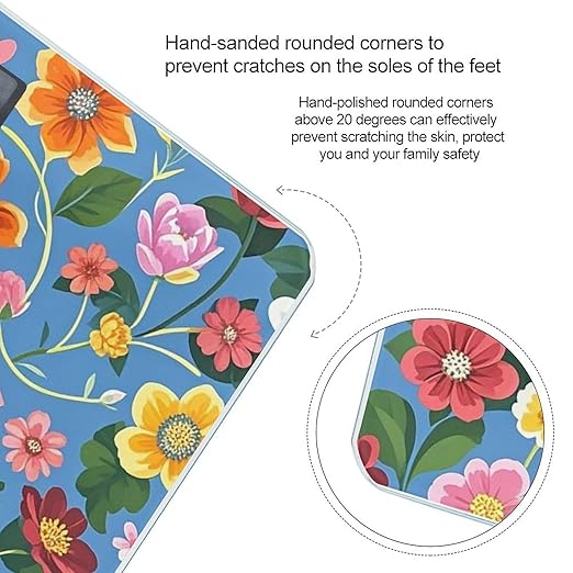 Floral Background Scale for Body Weight Highly Accurate Digital Bathroom Body Scale Digital Bathroom Scales for People Anti-Slip Large LCD Display Smart Scales