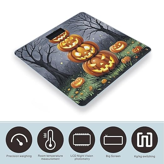 Pumpkin Pumpkin Pumpkin Bathroom Scale for Body Weight Bathroom Weighing Scales with Back Lit LED Display Sturdy Tempered Glass Body Weight Bathroom Scale 400lb Weighing
