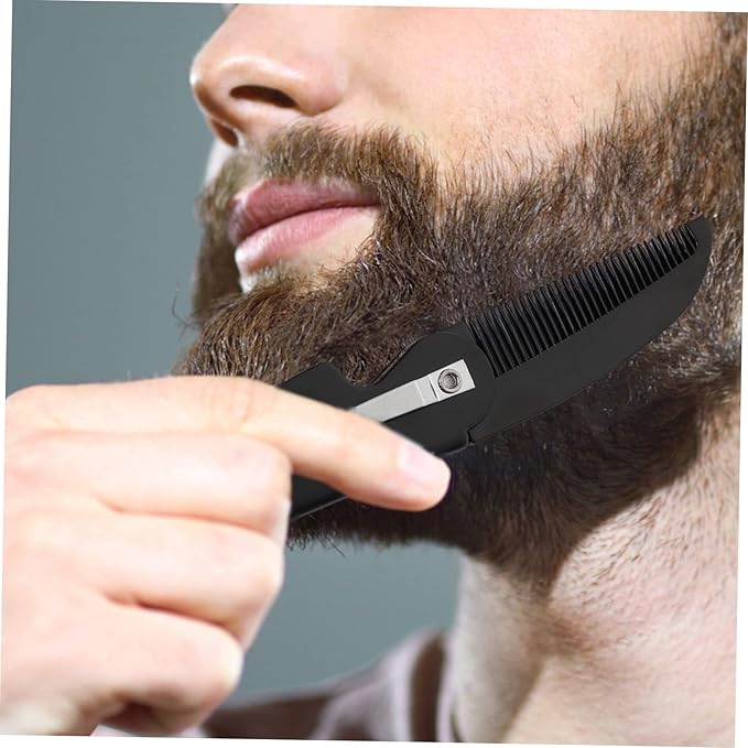 NOLITOY 20pcs Men's Mustache Brush Beard Comb Folding Pocket Combs Hair Accessory Travel-friendly