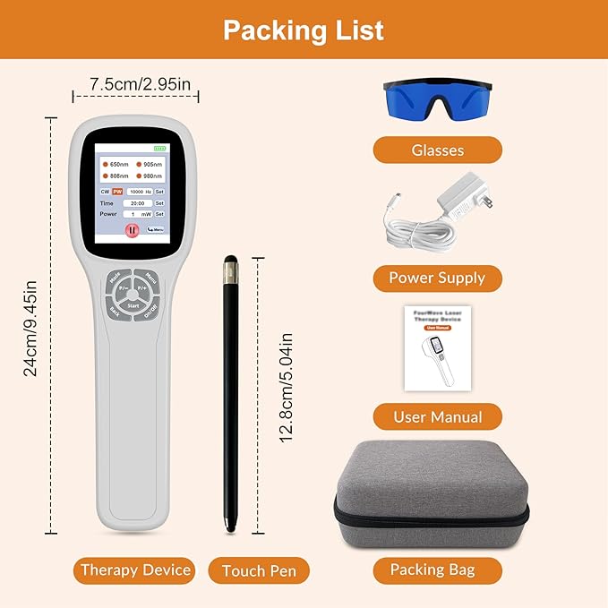 Upgrade Red Light Therapy Device for Pain Relief 10x650nm 5x808nm 5x905nm 5x980nm Portable Infrared Light Therapy Wand Handheld Therapy Machine for Human and Pets Relief of Joints Muscle and Body Pain
