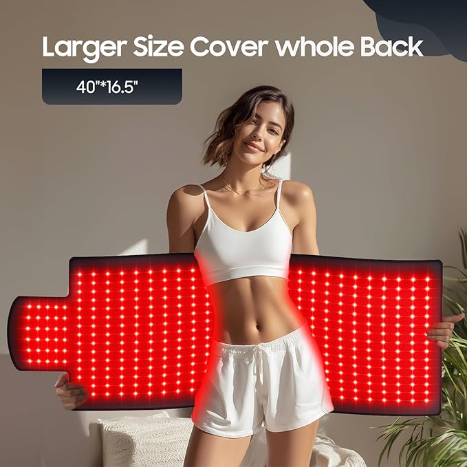 LITDUCK Body Red Light Therapy Mat Eligible Red Light Therapy Blanket 2in1 LEDs(660nm&amp 850nm) Premium Leather Adjustable Timer &amp Intensity 36.3*15.8