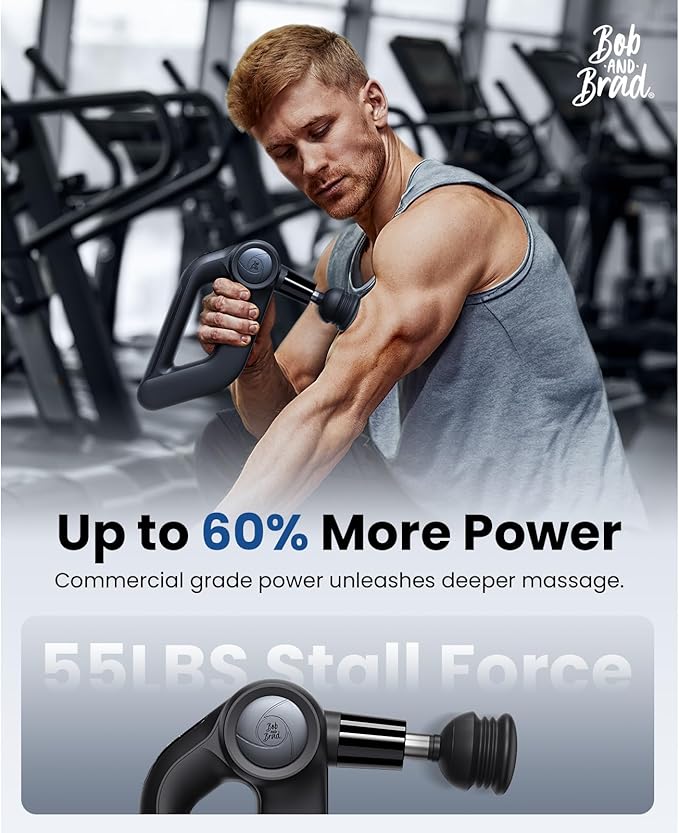 BOB AND BRAD D5 Pro Massage Gun with 13mm Amplitude FSA-HSA Eligible Professional Deep Tissue Percussion Massage Gun Ergonomic D-Handle for Effortless Muscle Pain Relief Adapter Included