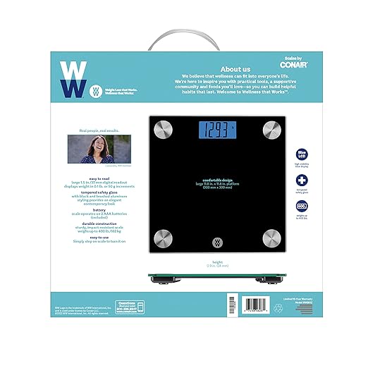 Weight Watchers Scales by Conair Scale for Body Weight Digital Bathroom Scale in Black