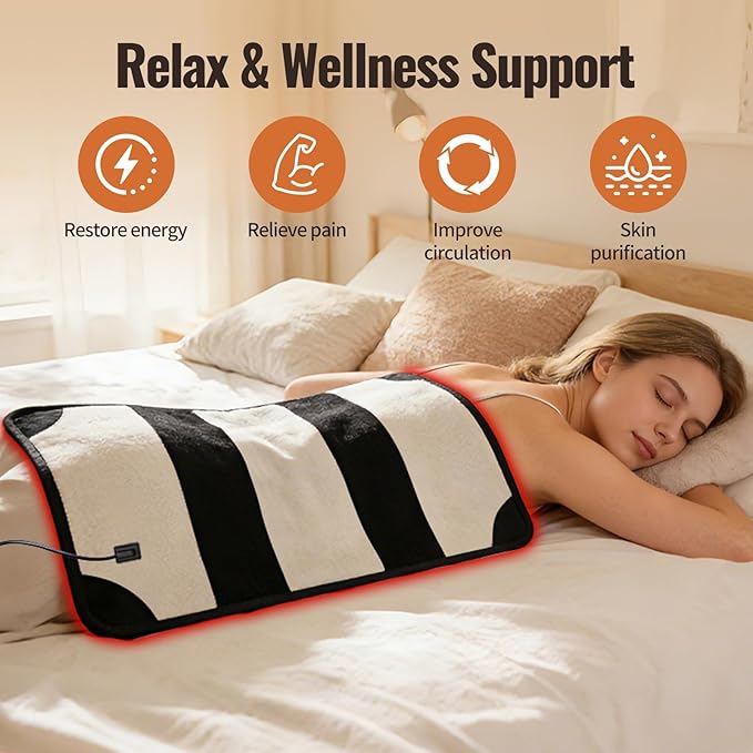 24’’ x 12’’ Red Light Therapy Belt for Body 660nm &amp 850nm Infrared Wrap with 3 Modes 5 Intensity Levels 10–90 Min Timer Adjustable LED Light for Muscle Relaxation &amp Wellness