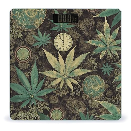 Digital Bathroom Scale for Body Weight Scale with Bright LCD Display High Accuracy Step-On Technology Auto On/Off A Puff in Time Weed Marijuana Digital Scales 400 Lbs /180kg