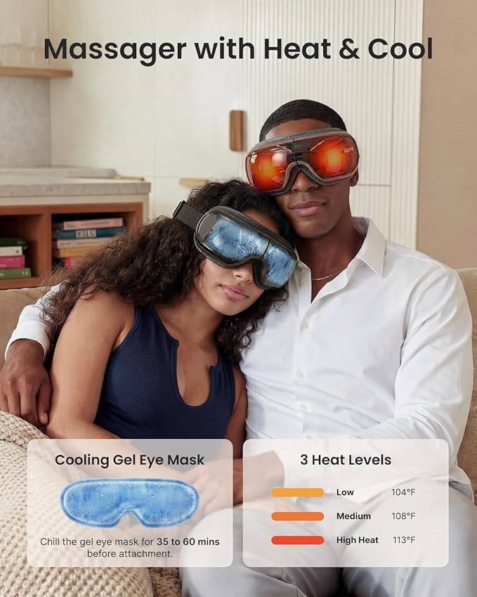 RENPHO Eyeris 3 Eye Massager with Heat and Cooling Voice Control FSA Eligible HSA Mothers Day Birthday Gifts for Women Men Him Her Migraine Relief Eye Mask for Migraines Eye Care Reduce Dry Eyes
