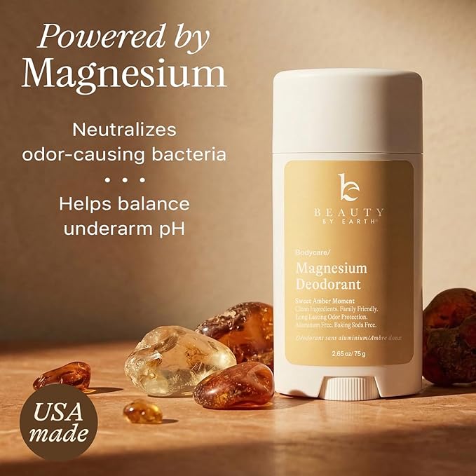 Natural Deodorant for Women - Aluminum &amp Baking Soda Free USA Made for Long-Lasting Odor Protection Made with 55% Organic Ingredients Kid &amp Sensitive Skin Safe Magnesium Deodorant