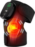 Foot Massager with Heat Knee Shoulder Elbow 3 in 1 Feet Massager Heated Knee Massager Shoulder Massager with Heat Vibration 210 mins Battery Cordless Portable Touchscreen Control (Black)