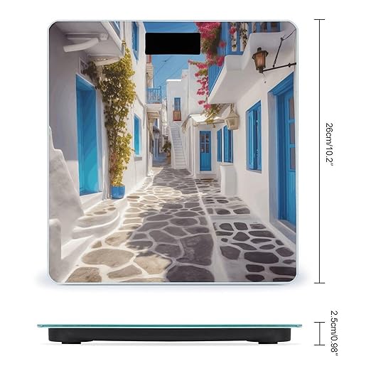 Greece Street Weight Scale for Body Weight Digital Bathroom Scale High Capacity Accurate Digital Weighing Scales and Easy-to-Read on Backlit LCD Display Scales