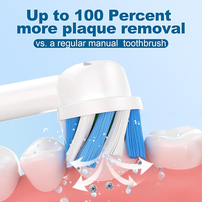 8 Pcs Replacement Toothbrush Heads Compatible with Braun Oral BBrush Heads Compatible with Oral B Pro 1000Genius X and Smart 1500 Series Electric Toothbrush（White）