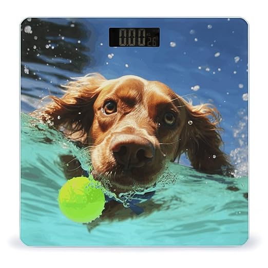 Funny Swimming Dog Scale for Body Weight Smart Scales Digital Bathroom Scale High Precision Weighing Scales with Large Display Weighing Machine for People