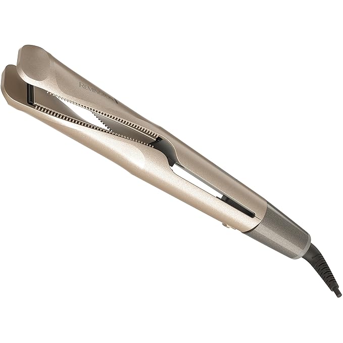 Remington Pro 1 Multi-Styler with Twist &amp Curl Technology Straightener and Curling Iron in one tool Color Care Protection Champagne