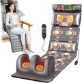 Full Body Massage Mat with Heat10 Motors Vibrating Full Back Massagers with 3 Heating Pads for NeckBackShouldersFull Body Massager for Neck and Back Muscle Relaxation