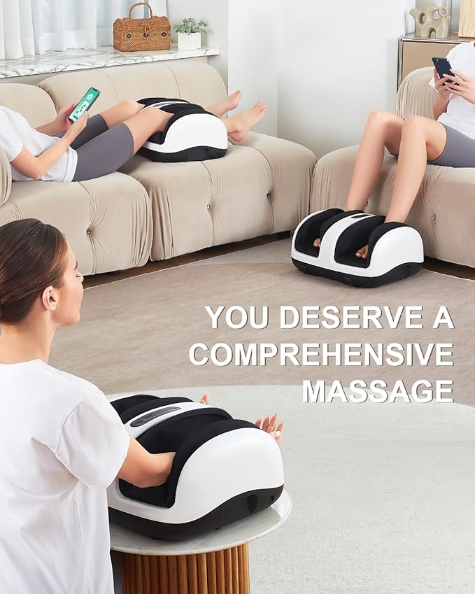 Nekteck Neck Massager Blue and Smart Foot and Calf Massager APP Control White