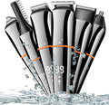 Professional Hair Clippers for Barber Hair Cutting Machine Men Nose Trimmer Electric Shaver 7 in 1 Beard Grooming Rechargeable Low Noise (Silver)