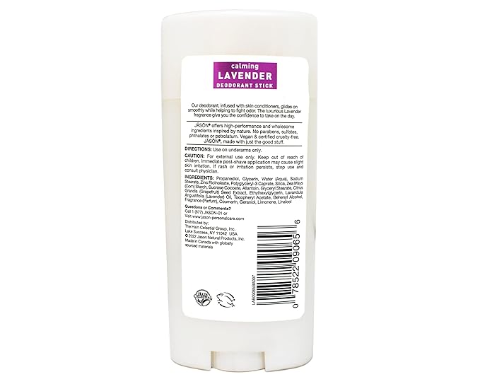 JASON Calming Lavender Deodorant Stick 2.5 Ounce Sticks (Pack of 3)