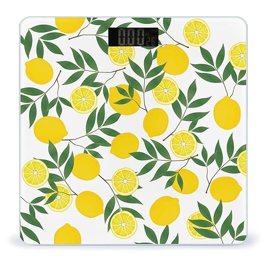 Yellow Lemon Smart Square Scale with Digital Display for Bathroom Scale