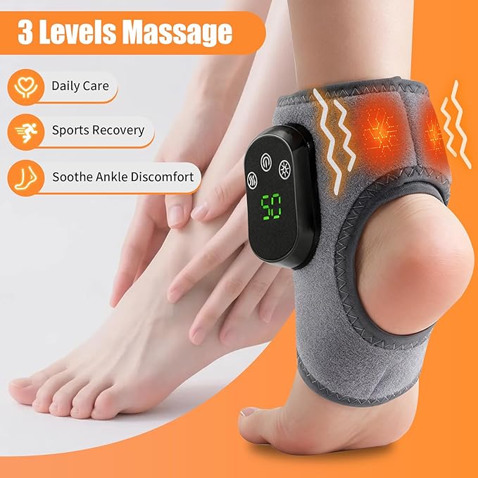 Foot Massager for Neuropathy Footrenews Triple Method Massager Ankle Massager for Circulation and Pain Relief Foot Massager Plantar Fasciitis with Heat &amp Vibration Smart Timer Touch Screen 1P