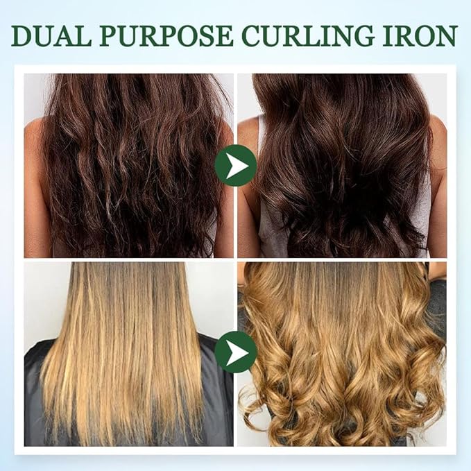 Dualglam Mini Dual-Purpose Curling Iron 2 in 1 Mini Curling Wand &amp Flat Iron Hair Straightener Portable Travel Curling Wand for All Hair Types