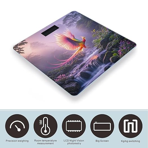 Digital Bathroom Scale for Body Weight Scale with Bright LCD Display High Accuracy Step-On Technology Auto On/Off Phoenix is Flying Digital Scales 400 Lbs /180kg