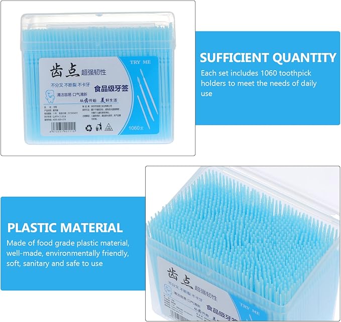 Healifty 3180pcs Portable Dental Floss Picks Brush Double Stick Interdental Toothpicks for Easy Cleaning Pack