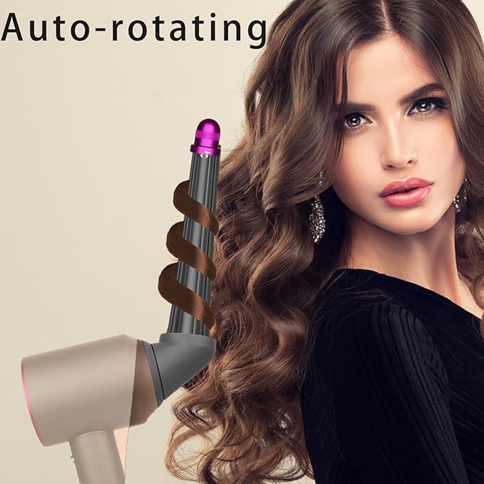 20mm-36mm/0.78-1.4Inch Long Hair Curling Conical Barrel with Adaptor for Dyson Airwrap HD01 HD02 HD03 HD04 HD07 HD08 HD15 HD16 Self-Curling Hair Roller Curlers Attachment Rose