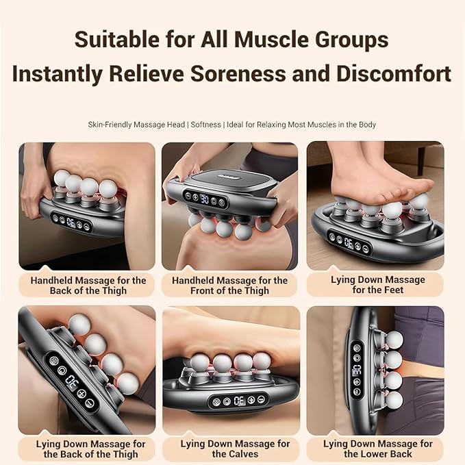16-Head Massage Gun Deep Tissue Back Massager Gun for Pain Relief Deep Tissue with 9 Modes &amp 30 Levels Quiet Muscle Massage Gun for Back Shoulders Legs Muscle Pain Relief
