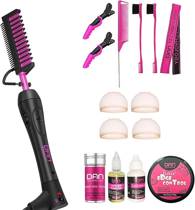500°F hot Comb Hair Straightener and Wig Installation kit