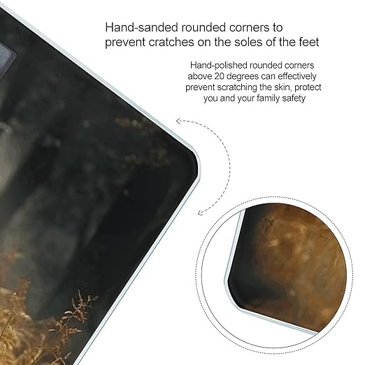 Nature Wild Animal DeersScale for Body Weight with LCD High Precision Weighing Scales Fashion Sturdy Tempered Glass Weight Scales Easy-to-Read Digital Bathroom Scale for Daily 400lb