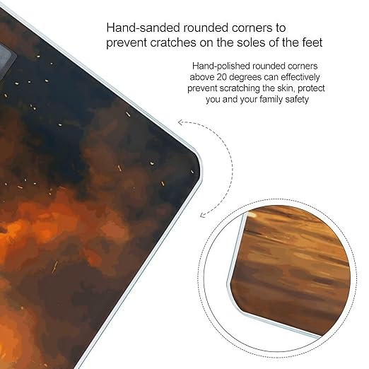 Man and Boat Scale for Body Weight Anti-Slip Digital Bathroom Scale Sturdy Toughened Glass Weighing Scales High Precision Safe Rounded Corners Smart Scales